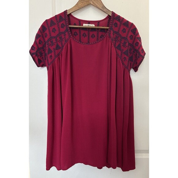 Natural Life Dresses & Skirts - Natural Life Dress XS Small Boho Embroidered Swing Flowy Oversized Rayon Tunic